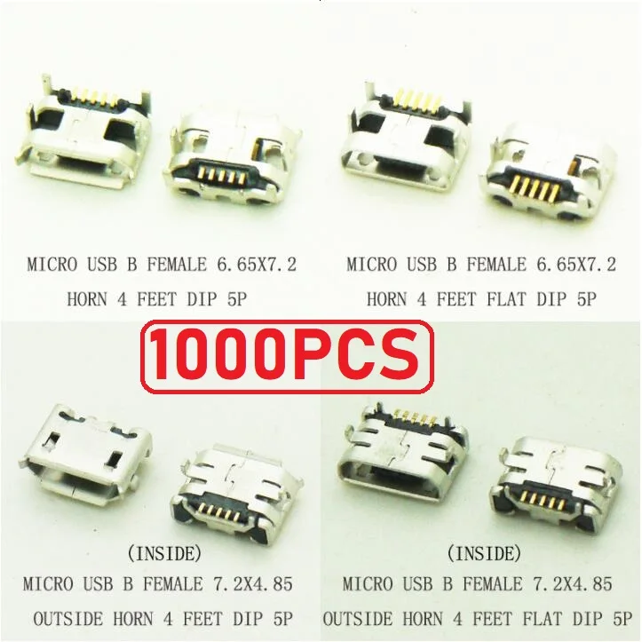 1000 шт., разъём Micro USB 2,0, 7,2x4,8 мм
1000 шт., разъём Micro USB 2,0, 7,2x4,8 мм