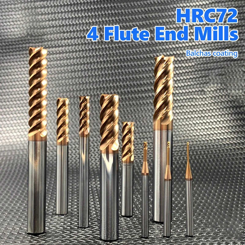 HRC72 4 Flute 1-4mm 5 6mm 8MM 12mm Carbide Milling Tungsten Steel Milling Cutter FOR SKD11 SKD61 S136 H13 Chilled Steel End Mill
HRC72 4 Flute 1-4mm 5 6mm 8MM 12mm Carbide Milling Tungsten Steel Milling Cutter FOR SKD11 SKD61 S136 H13 Chilled Steel End Mill