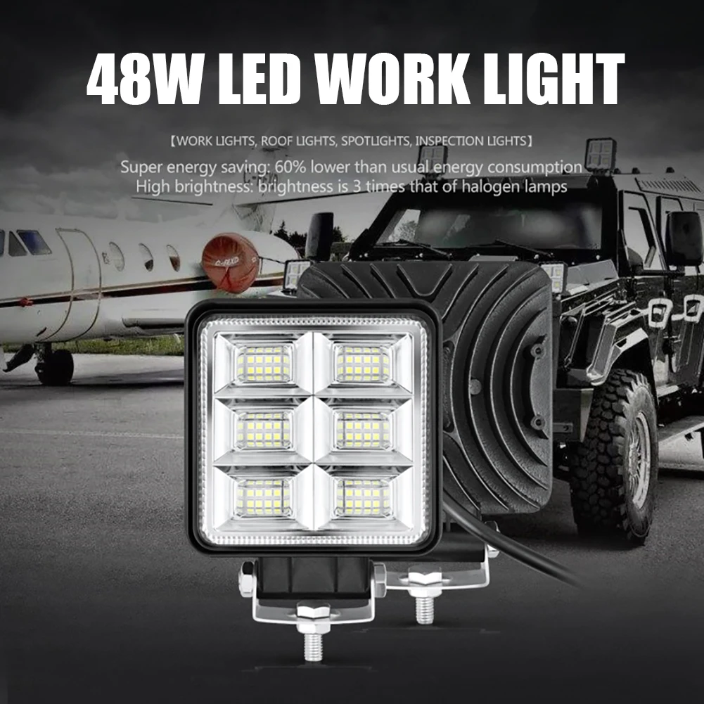 4inch Square LED Pod Light 48LED Work Light 6 Hole 48W Light Bar 6000LM 6500K White Offroad Boat Driving Light Car Tractor Truck
4inch Square LED Pod Light 48LED Work Light 6 Hole 48W Light Bar 6000LM 6500K White Offroad Boat Driving Light Car Tractor Truck