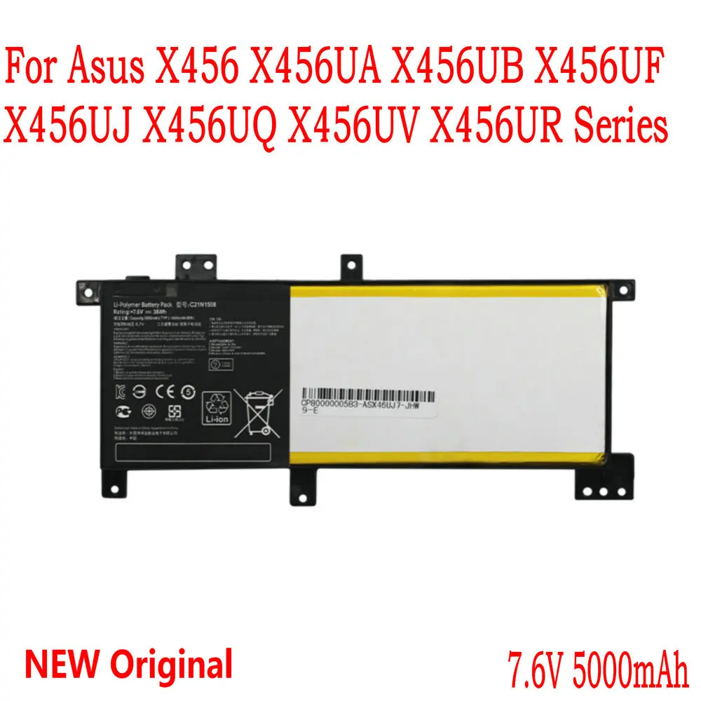 High Quality C21N1508 Laptop battery For Asus X456 X456UA X456UB X456UF X456UJ X456UQ X456UV X456UR Series 
High Quality C21N1508 Laptop battery For Asus X456 X456UA X456UB X456UF X456UJ X456UQ X456UV X456UR Series