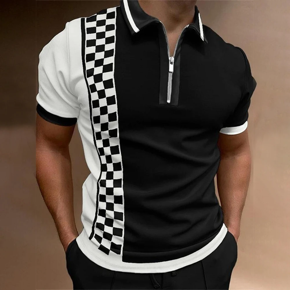 Men's Summer Casual Polo Shirt Turn Down Collar Zipper Stripe Print T-Shirt Solid Color Gulf Clothing Business Tops Tees
Men's Summer Casual Polo Shirt Turn Down Collar Zipper Stripe Print T-Shirt Solid Color Gulf Clothing Business Tops Tees