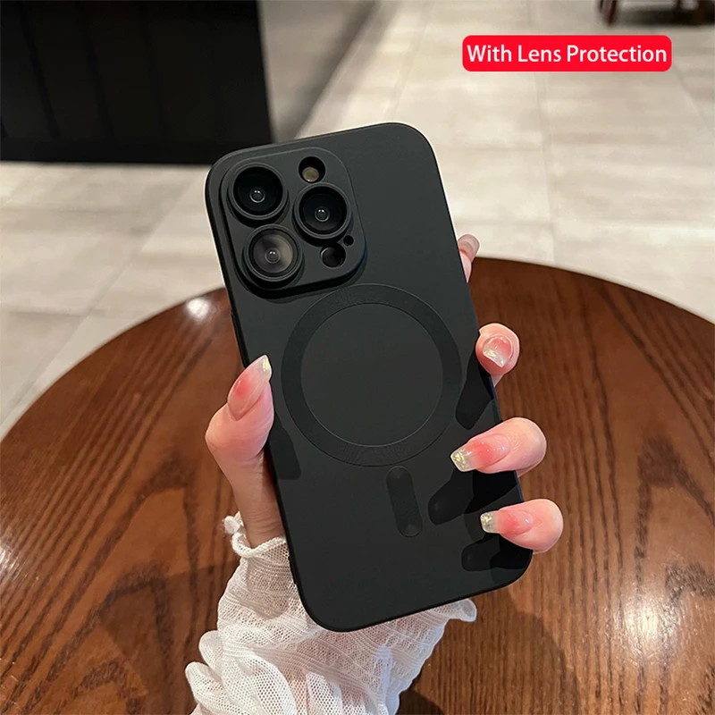 Чехол для телефона Magsafe с беспроводной зарядкой для iPhone 14 13 12 11 Pro Max Plus XS XR 7 8, мягкий магнитный бампер, защитная крышка объектива
Чехол для телефона Magsafe с беспроводной зарядкой для iPhone 14 13 12 11 Pro Max Plus XS XR 7 8, мягкий магнитный бампер, защитная крышка объектива