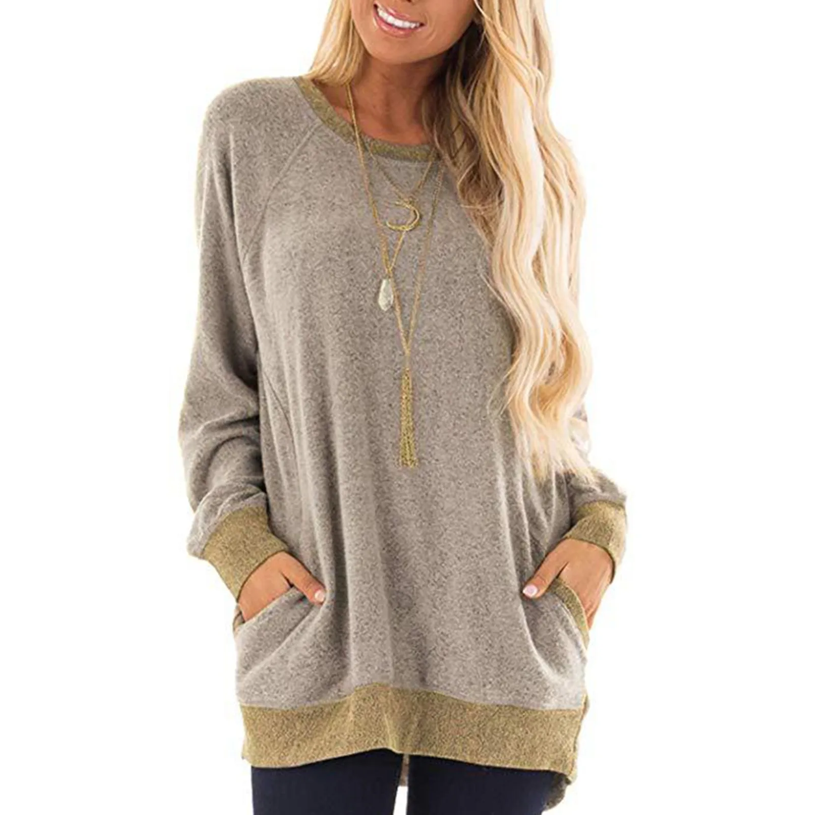 Womens Sweaters Crewneck Sweatshirt With Pocket Long Sleeve Tops Loose Fit Top Women Cute Summer Top Workout Tees Women
Womens Sweaters Crewneck Sweatshirt With Pocket Long Sleeve Tops Loose Fit Top Women Cute Summer Top Workout Tees Women