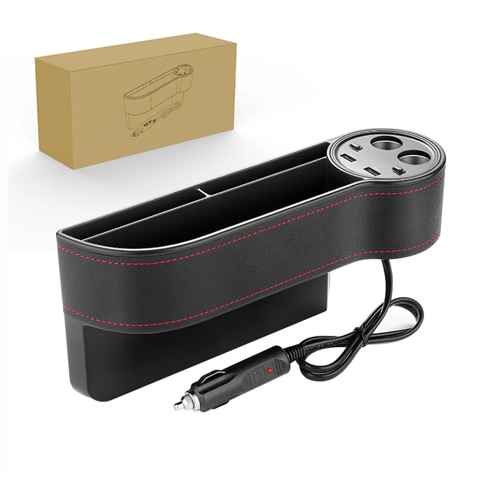 Multifunctional Storage Box Car Organizer Dual USB Lighter Car Voltage Display (Black)
Multifunctional Storage Box Car Organizer Dual USB Lighter Car Voltage Display (Black)