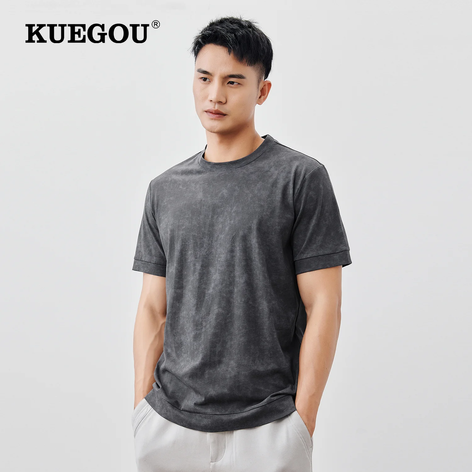 KUEGOU 100 Cotton Graphic T-Shirt For Men's Vintage Tee Shirt With Short Sleeves Top Male Korean Summer Oversized Tshirt 6494
KUEGOU 100 Cotton Graphic T-Shirt For Men's Vintage Tee Shirt With Short Sleeves Top Male Korean Summer Oversized Tshirt 6494