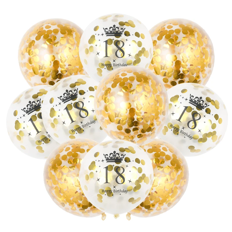 10pcs/Lot Gold Glitter Confetti Latex Balloons for 16 18 21 30 40 50 60 70 80 90th Birthday Party Decoration Home Decor Supplies
10pcs/Lot Gold Glitter Confetti Latex Balloons for 16 18 21 30 40 50 60 70 80 90th Birthday Party Decoration Home Decor Supplies