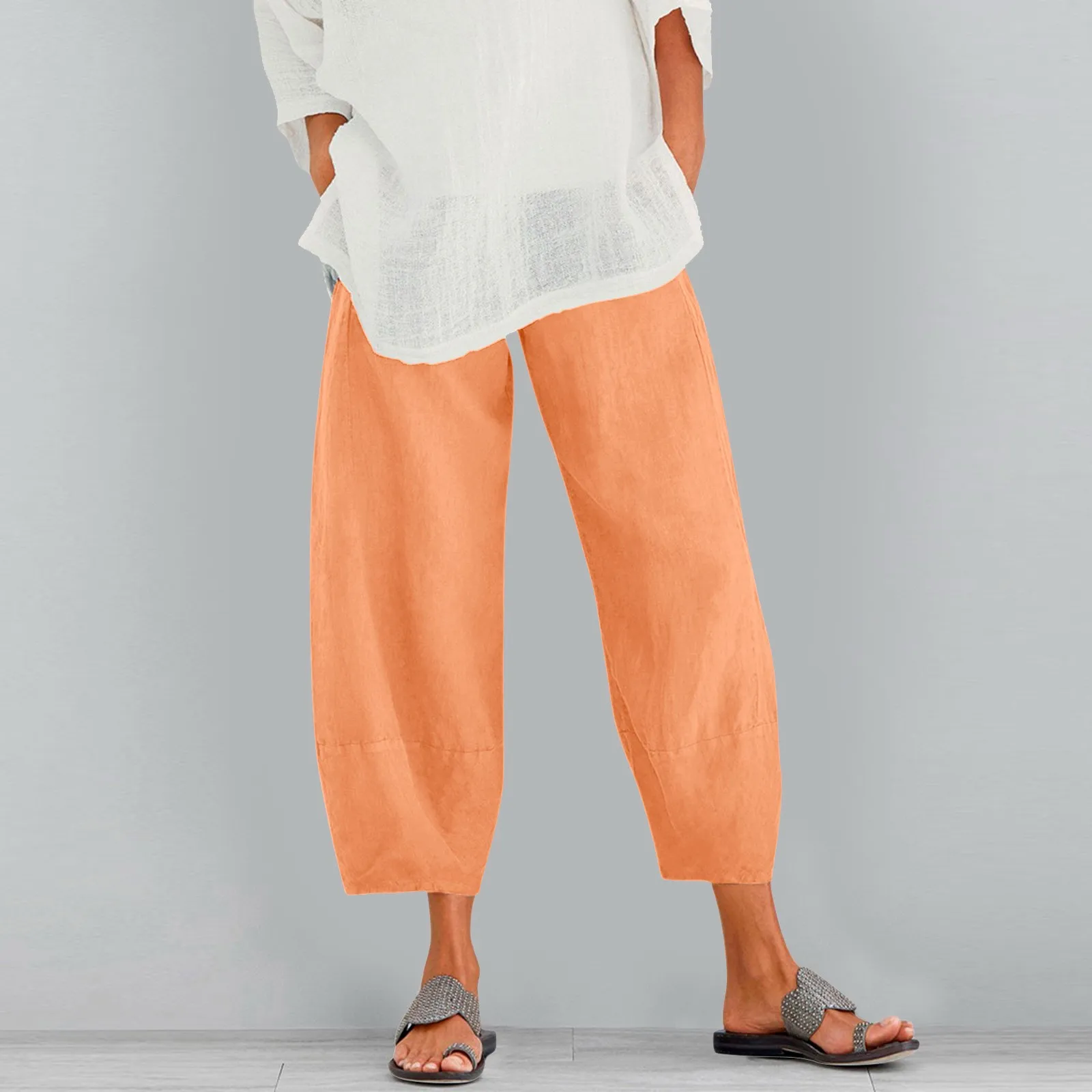 Летние однотонные брюки, укороченные быстросохнущие брюки, модные брюки, простые женские брюки, праздничные брюки для отпуска
Летние однотонные брюки, укороченные быстросохнущие брюки, модные брюки, простые женские брюки, праздничные брюки для отпуска