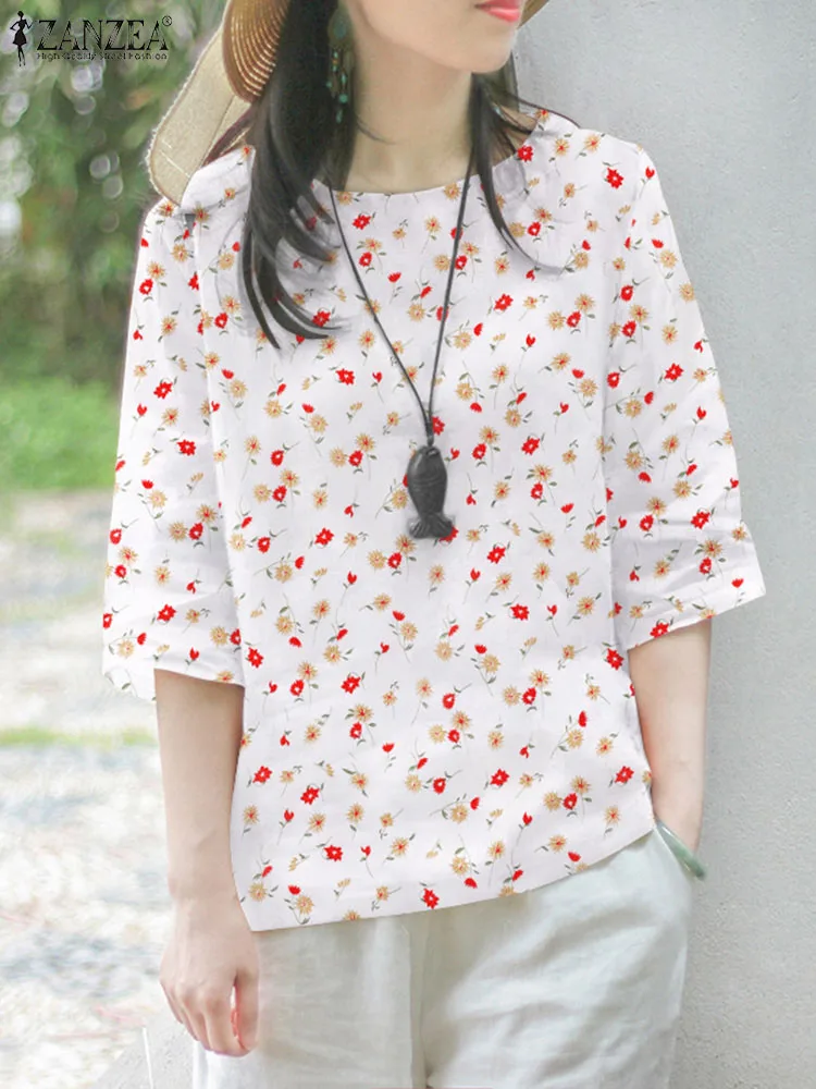 ZANZEA 2023 Fashion Holiday Blouses Sweet Women Vintage 3/4 Sleeve Tunics Tops Bohemian Casual Flower Print Round Neck Shirts
ZANZEA 2023 Fashion Holiday Blouses Sweet Women Vintage 3/4 Sleeve Tunics Tops Bohemian Casual Flower Print Round Neck Shirts