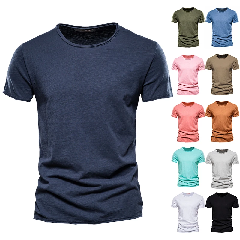Summer Fashion Menswear Men's New Solid Color Slub Cotton Round Neck Short Sleeve T-shirt Pure Cotton Top
Summer Fashion Menswear Men's New Solid Color Slub Cotton Round Neck Short Sleeve T-shirt Pure Cotton Top