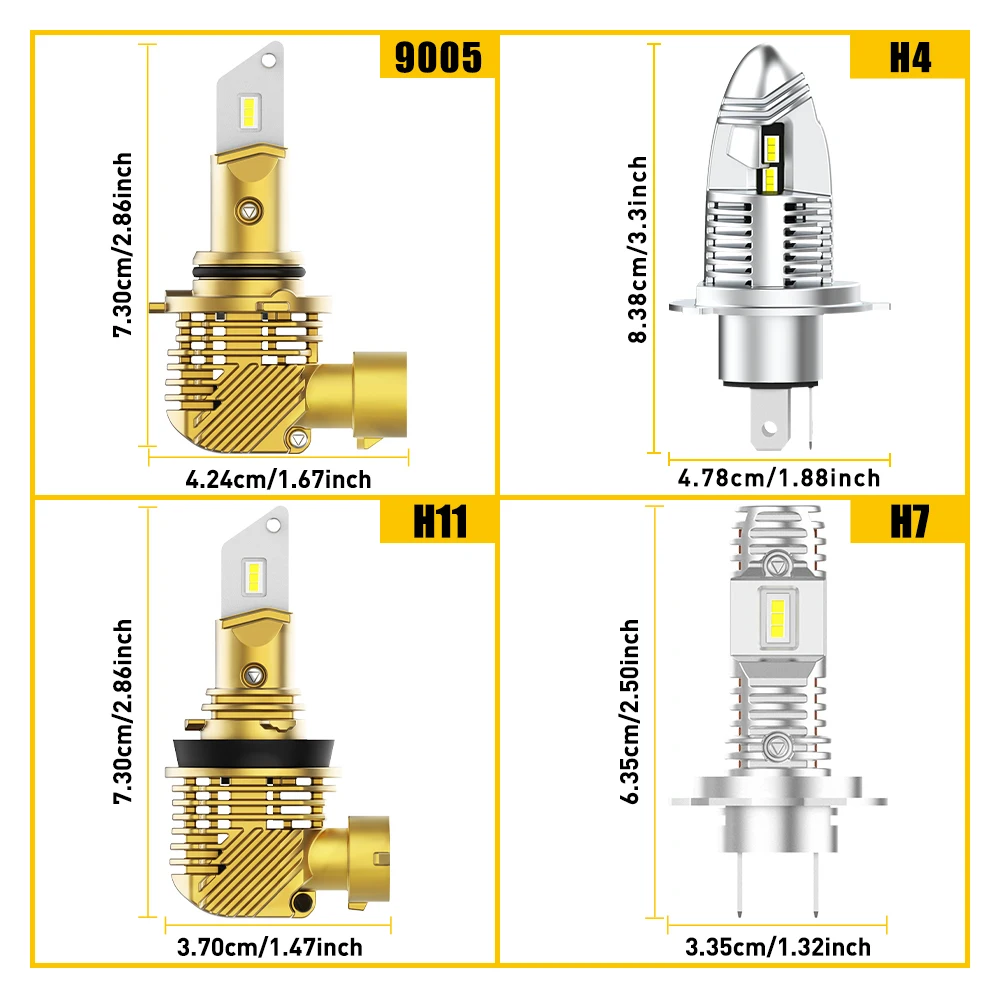 Светодиодные лампы для фар OXILAM 2 светодиодный т. H7 6000 К белые 9005 H11 H8 H9 верхний и