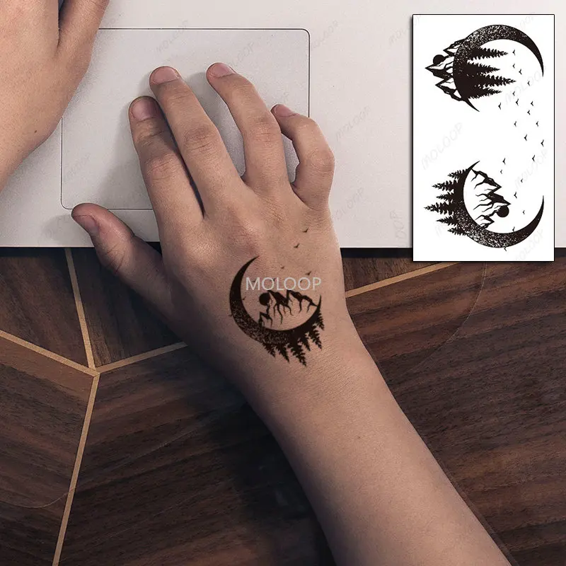 Tattoo Sticker Cricle Black Bird Lunar Moon Forest Tree Mountain Waterproof Temporary Fake Tatto for Men Women Kids Body Art
Tattoo Sticker Cricle Black Bird Lunar Moon Forest Tree Mountain Waterproof Temporary Fake Tatto for Men Women Kids Body Art