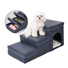 Pet Stairs Non-Slip Removable Ramp Dog Stairs Puppy Climbing High Steps Up Bed Sofa Cat Dog Kennel Cage Storage Box Ladder