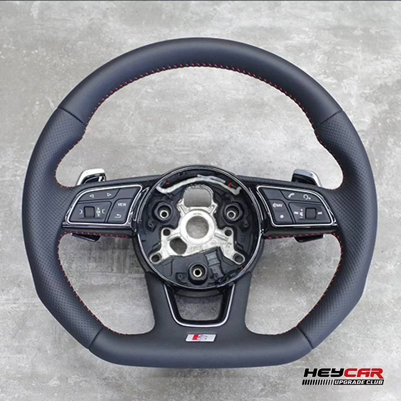 Подходит для Audi A3 A4 A5 S-Line модифицированный полуперфорированный руль с плоским дном с многофункциональными и большими веслами
Подходит для Audi A3 A4 A5 S-Line модифицированный полуперфорированный руль с плоским дном с многофункциональными и большими веслами