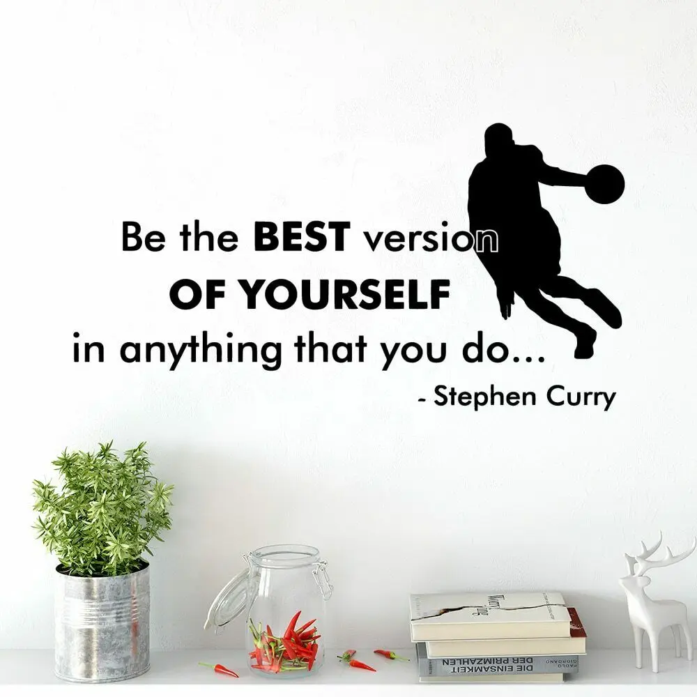 Stephen Curry Poster Wall Decal Be The Best Version Of Yourself Quote Basketball Fitness Sport Vinyl Sticke Gym Decor
Stephen Curry Poster Wall Decal Be The Best Version Of Yourself Quote Basketball Fitness Sport Vinyl Sticke Gym Decor