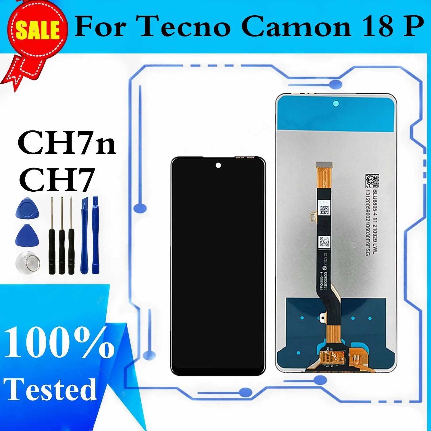 For Tecno Camon 18P CH7 LCD Display Touch Screen Digitizer Assembly New For 18 P CH7n Repair Replacement Parts
For Tecno Camon 18P CH7 LCD Display Touch Screen Digitizer Assembly New For 18 P CH7n Repair Replacement Parts