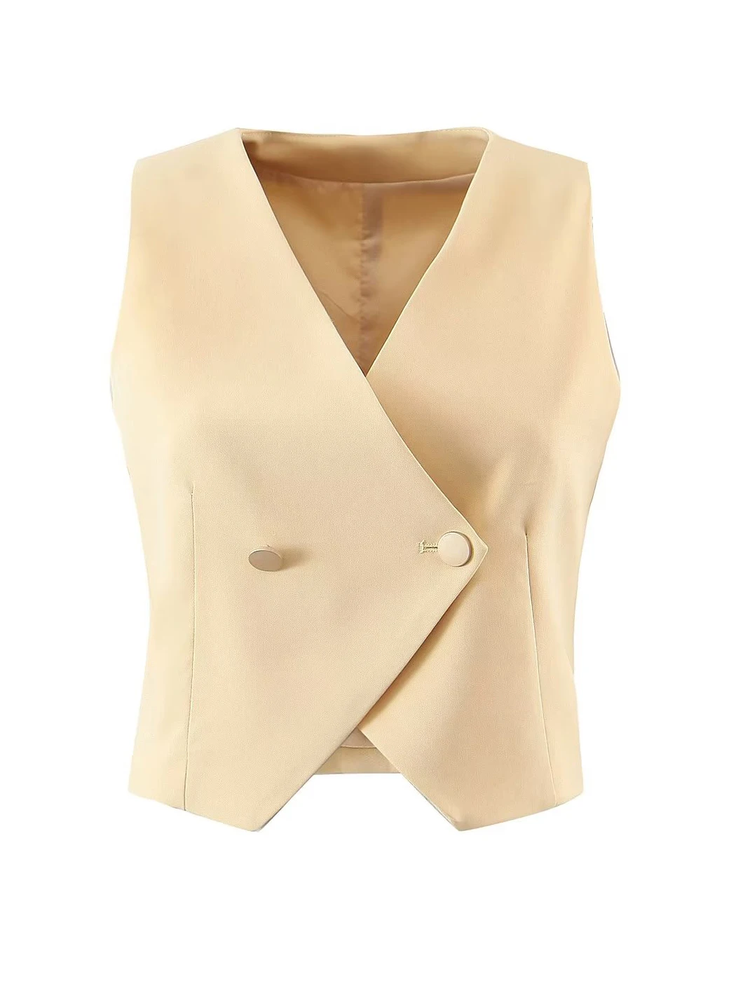 Fashion Sexy V-neck Cropped Waistcoat Women Vintage Double Breasted Sleeveless Female Vest Outerwear Chic Tops
Fashion Sexy V-neck Cropped Waistcoat Women Vintage Double Breasted Sleeveless Female Vest Outerwear Chic Tops