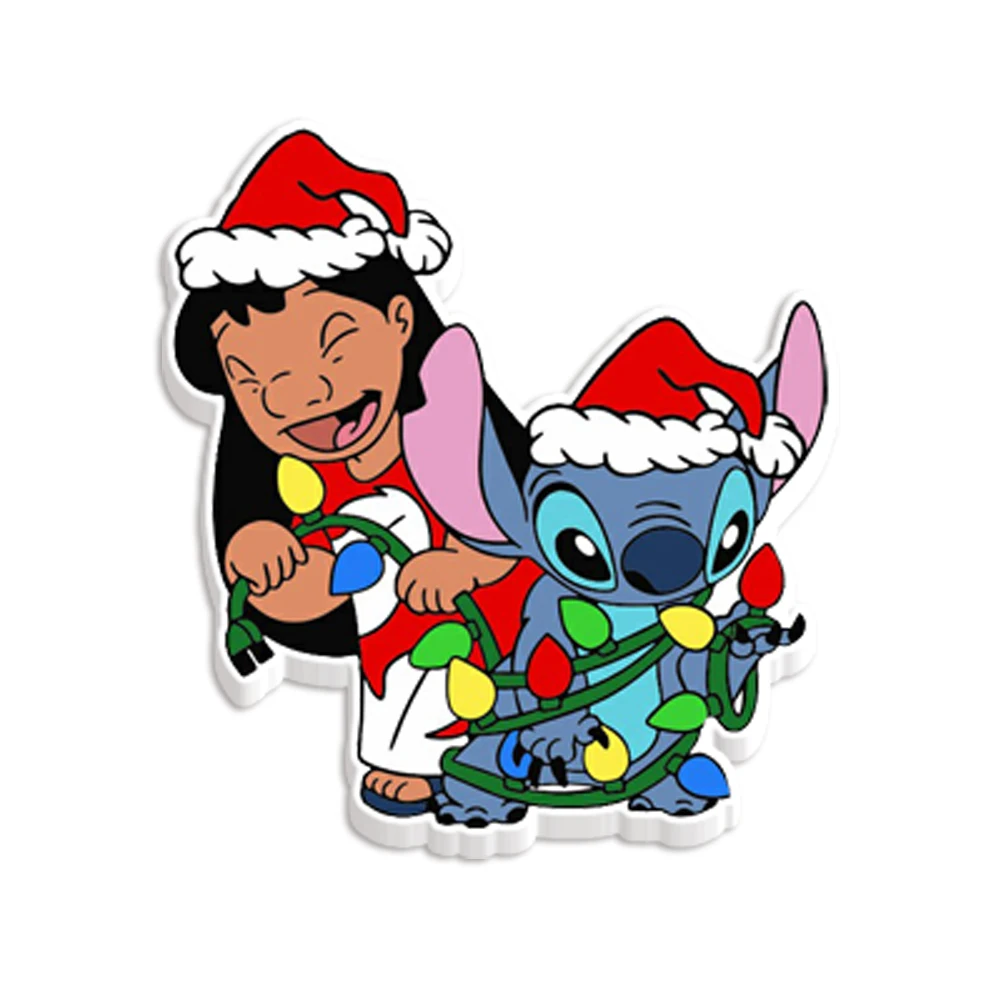 

10Pcs/lots Disney Lilo & Stitch Pattern Christmas Planar Resin Printed for DIY Hair Bows Clips Decorations