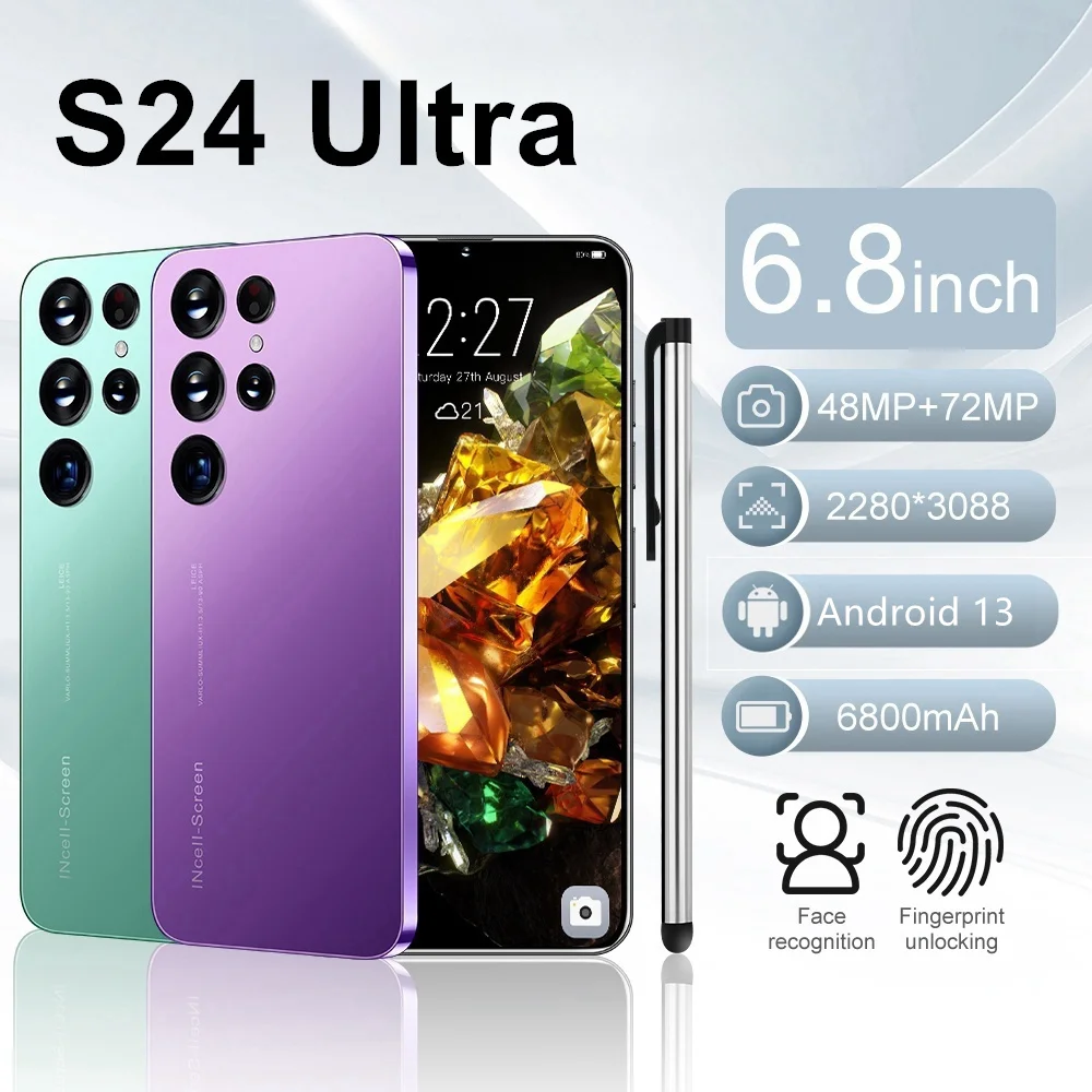 

S24 ultra глобальная версия разблокированный 2023 новый смартфон 7,3 дюймов HD 16 + 1TB полный экран сотовый телефон android мобильный телефон
