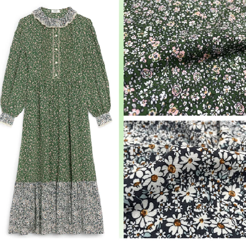 Brand 100% Polyester Floral Print Crepe Chine Fabric for Dress Fashion Women's Skirt Clothing Diy Cloth for Sewing by the Meter
Brand 100% Polyester Floral Print Crepe Chine Fabric for Dress Fashion Women's Skirt Clothing Diy Cloth for Sewing by the Meter