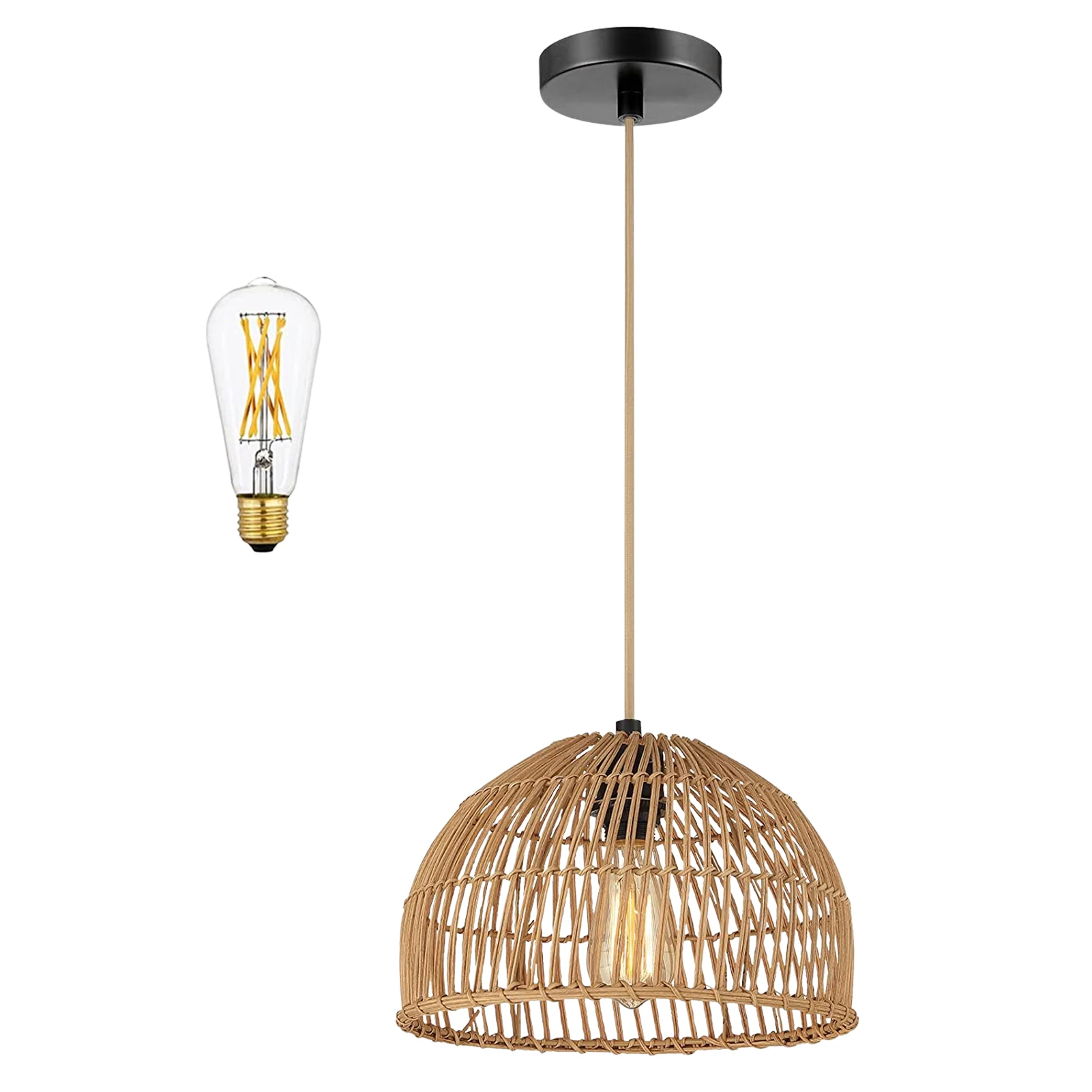 Lantern Pendant Lamp Natural Rattan Chandeliers Hand-Woven Lampshades Retro Lighting Fixtures Hanging Light Ceiling Light
Lantern Pendant Lamp Natural Rattan Chandeliers Hand-Woven Lampshades Retro Lighting Fixtures Hanging Light Ceiling Light
