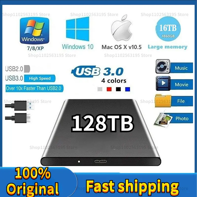 High-speed Portable 1TB 2TB SSD 4TB 8TB External Hard Drive Mass Storage USB 3.0 16TB 128TB Original Mobile SSD for Laptop 
High-speed Portable 1TB 2TB SSD 4TB 8TB External Hard Drive Mass Storage USB 3.0 16TB 128TB Original Mobile SSD for Laptop