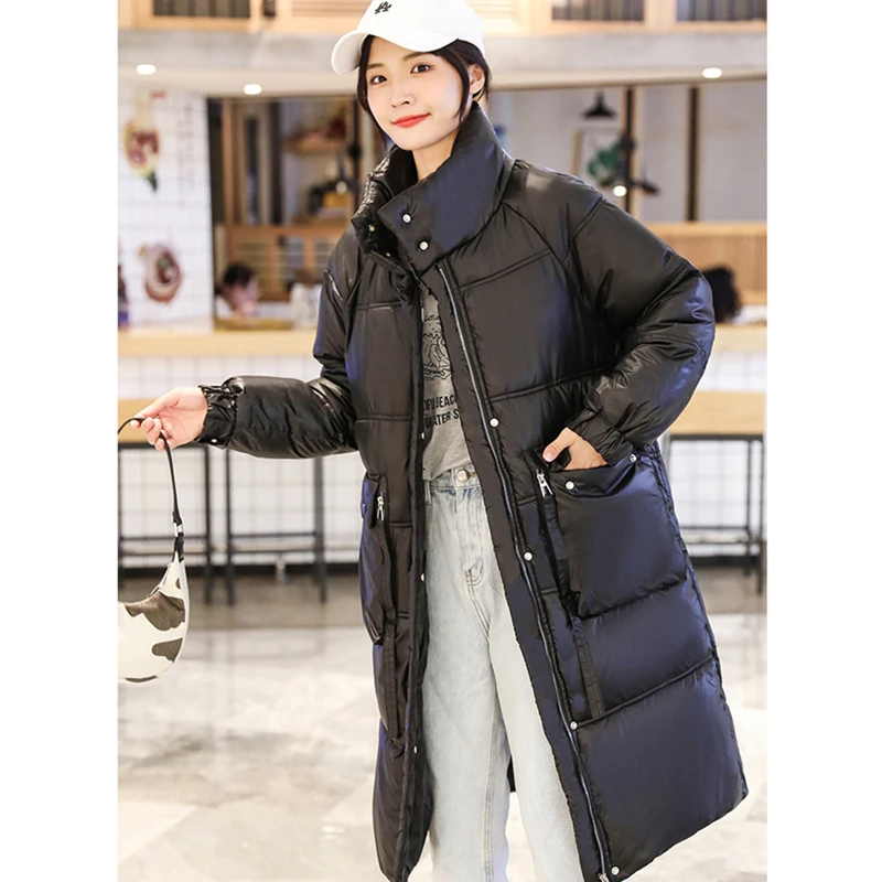 Women's Clothing Black Down Jacket Medium And Long Windproof Cotton Clothes Winter New Korean Fashion Leisure Warm Thicken Coat
Women's Clothing Black Down Jacket Medium And Long Windproof Cotton Clothes Winter New Korean Fashion Leisure Warm Thicken Coat