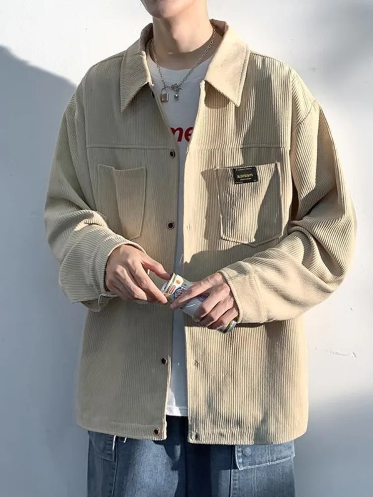 Men Corduroy Shirt Jackets Fashion Vintage Black All-match Harajuku Chic Spring Clothing Korean Style Fall Pocket Loose Outwear
Men Corduroy Shirt Jackets Fashion Vintage Black All-match Harajuku Chic Spring Clothing Korean Style Fall Pocket Loose Outwear