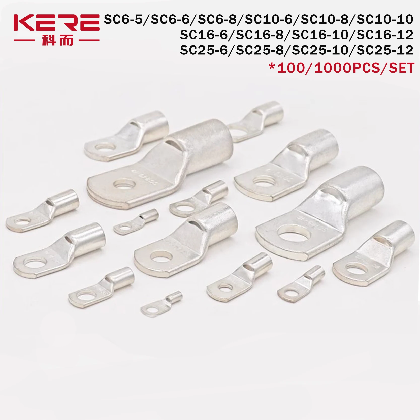 100pcs SC Type Wire Nose Terminal SC6 SC8 SC10 SC16 SC25 Bare Copper Battery Block Lugs Hole 6mm 8mm 10mm Crimp Cable Connector
100pcs SC Type Wire Nose Terminal SC6 SC8 SC10 SC16 SC25 Bare Copper Battery Block Lugs Hole 6mm 8mm 10mm Crimp Cable Connector