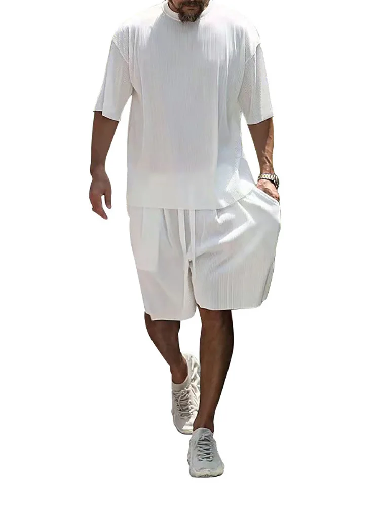 Casual Male New Sportswear 2PC Fashion Solid Color Holiday Beach 2 Pieces T-shirt Shorts Set Summer Mens Sports Jogging Sets
Casual Male New Sportswear 2PC Fashion Solid Color Holiday Beach 2 Pieces T-shirt Shorts Set Summer Mens Sports Jogging Sets