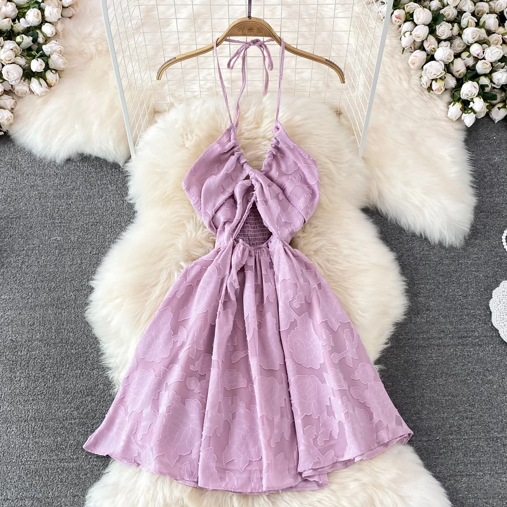 Sexy Halter Cut Out Midi Dress Backless A-line V Neck Dresses Chic Off Shoulder Elegant Robe Beach Hollow Gothic Vestidos Women
Sexy Halter Cut Out Midi Dress Backless A-line V Neck Dresses Chic Off Shoulder Elegant Robe Beach Hollow Gothic Vestidos Women