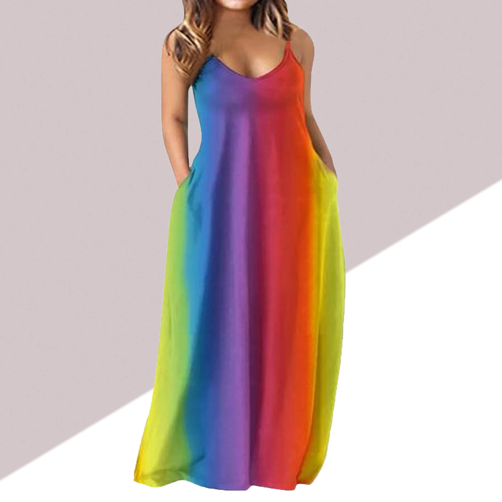 Women's Sling Long Dresses Summer Boho V-neck Sleeveless Party Beach Multiple Colour Print Maxi Dress Casual Sundress Woman
Women's Sling Long Dresses Summer Boho V-neck Sleeveless Party Beach Multiple Colour Print Maxi Dress Casual Sundress Woman