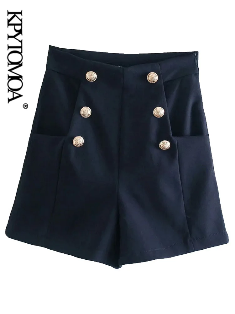 KPYTOMOA Women Chic Fashion With Metal Buttoned Bermuda Shorts Vintage High Waist Side Zipper Female Short Pants Mujer
KPYTOMOA Women Chic Fashion With Metal Buttoned Bermuda Shorts Vintage High Waist Side Zipper Female Short Pants Mujer