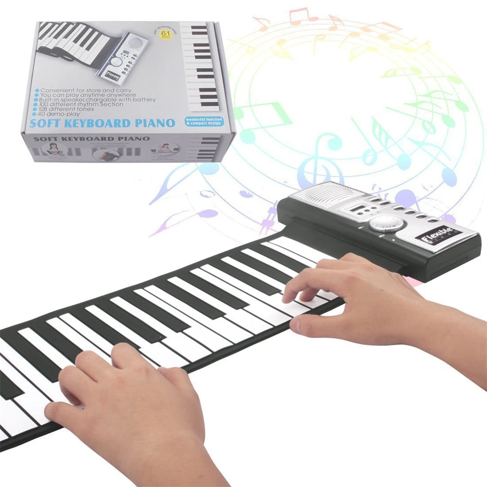 USB 61 Keys Hand Roll Up Piano USB MIDI Keyboard LCD Liquid Crystal Portable Folding Electronic Keyboard Instruments
USB 61 Keys Hand Roll Up Piano USB MIDI Keyboard LCD Liquid Crystal Portable Folding Electronic Keyboard Instruments