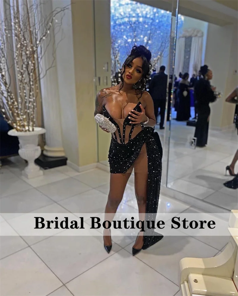 Sexy Sparkly Black Mermaid Prom Dress Luxury Crystal Sequins Birthday Party Dress Cocktail Gowns Robe De Bal Robe De Bal
Sexy Sparkly Black Mermaid Prom Dress Luxury Crystal Sequins Birthday Party Dress Cocktail Gowns Robe De Bal Robe De Bal