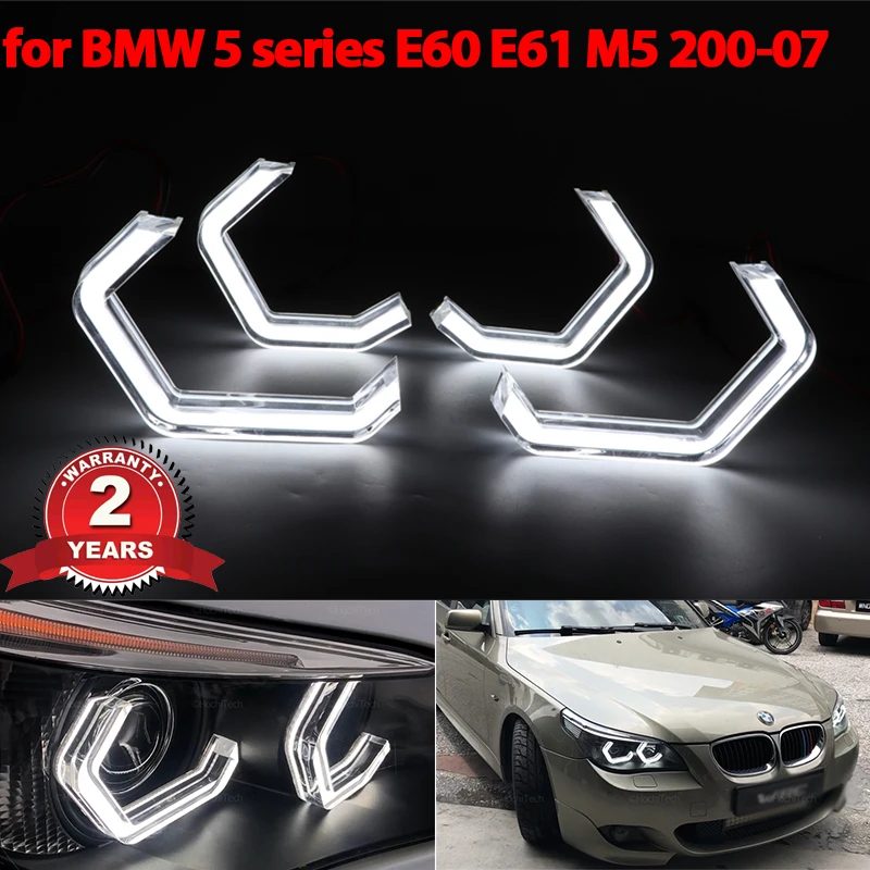 

For BMW 5 series E60 E61 520i 525i 530i 540i 545i 550i M5 2001-07 Accessories Concept M4 Iconic Style LED Angel Eyes halo rings