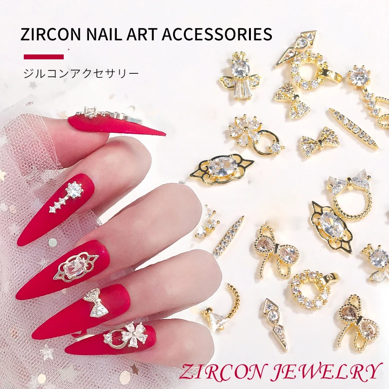 1pcNail Art Alloy Gold Plated Color Preservation Zircon Crystal Nail Supplies 3D Charm Star Moon Bow Tie DIY Nail Art Decoration
1pcNail Art Alloy Gold Plated Color Preservation Zircon Crystal Nail Supplies 3D Charm Star Moon Bow Tie DIY Nail Art Decoration