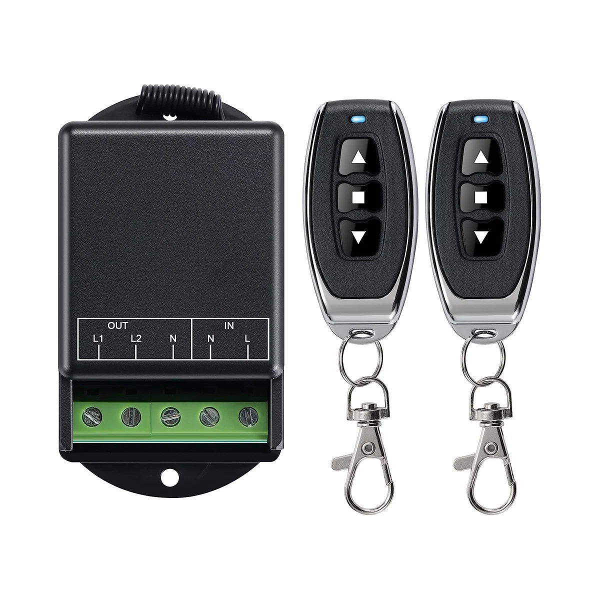 Dual Wireless Remote Control Switch, AC100-240V 10A Relay Radio Frequency Switch Home Instruments, Water Pump, Lighting
Dual Wireless Remote Control Switch, AC100-240V 10A Relay Radio Frequency Switch Home Instruments, Water Pump, Lighting