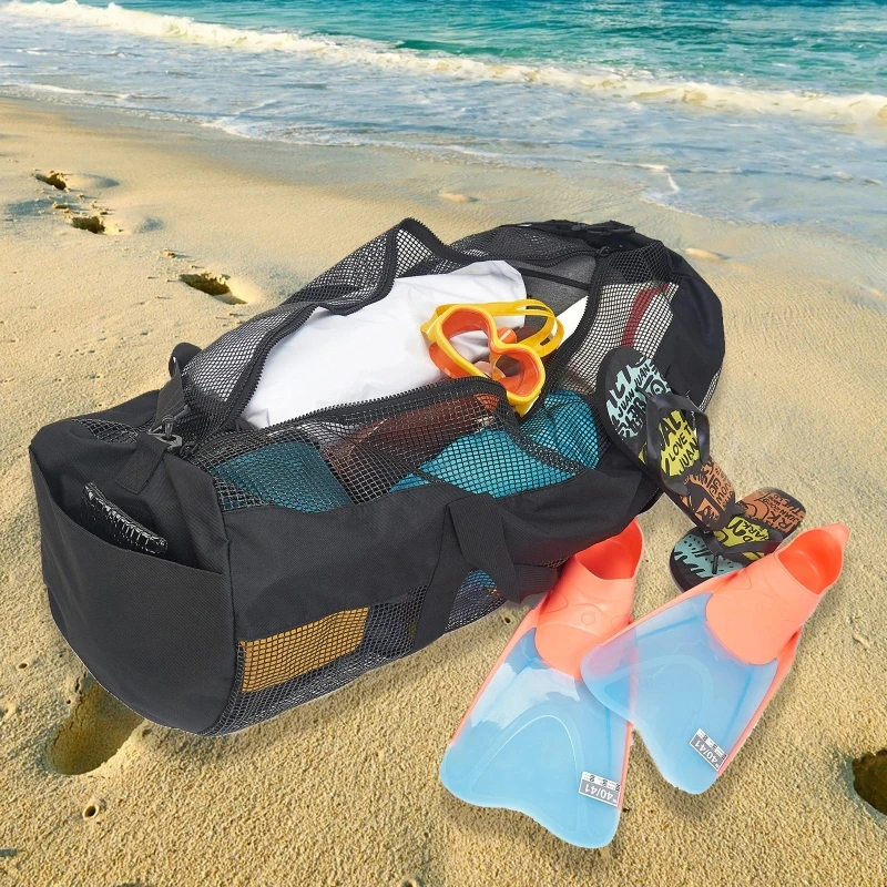 

Mesh Dive Bag for Scuba or Snorkeling Diving Snorkel Gear Bag Extra Large Beach Bags with Zipper Beach Duffel Bag 24BD
