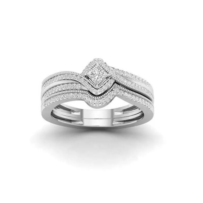 Ofertas Trendy 2pcs/Set Luxury Jewelry Silver Color Inlaid Square White Cubic Zirconia Crystal Female Rings Set for Women
Ofertas Trendy 2pcs/Set Luxury Jewelry Silver Color Inlaid Square White Cubic Zirconia Crystal Female Rings Set for Women