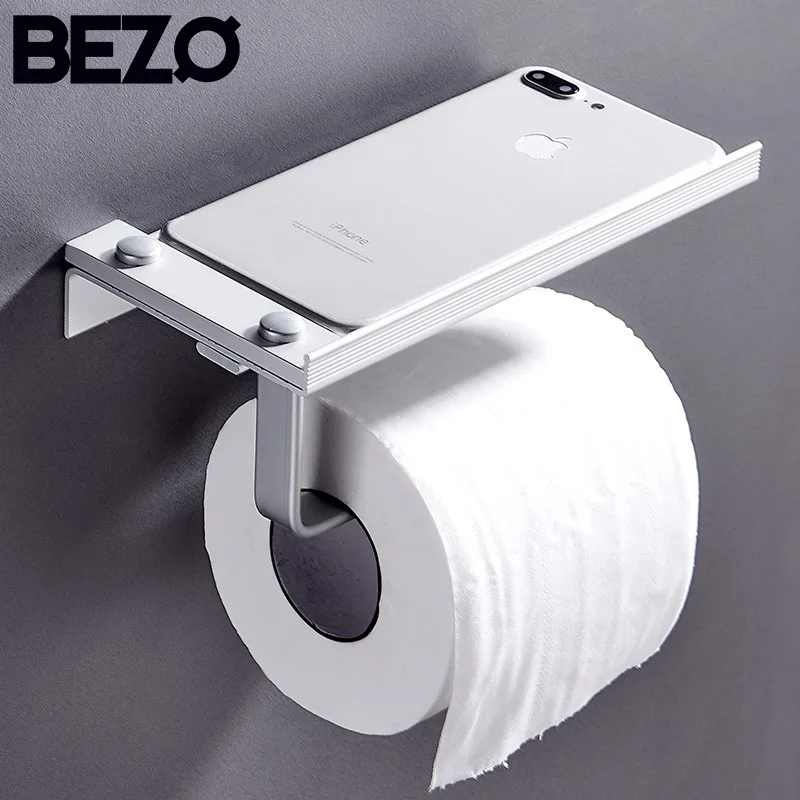 BEZO Bathroom Aluminum Paper Holder Mobile Phone Holder With Shelf Toilet Wall-mounted Towel Rack Bathroom Accessories Paper Box
BEZO Bathroom Aluminum Paper Holder Mobile Phone Holder With Shelf Toilet Wall-mounted Towel Rack Bathroom Accessories Paper Box