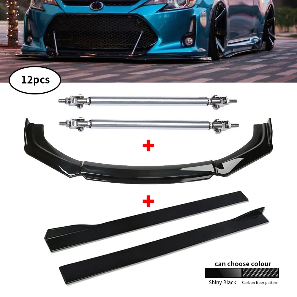 Black Carbon Fiber Front Bumper Lip Splitter + Side Skirts + Strut Rods A For Scion TC 05-16 FR-S
Black Carbon Fiber Front Bumper Lip Splitter + Side Skirts + Strut Rods A For Scion TC 05-16 FR-S