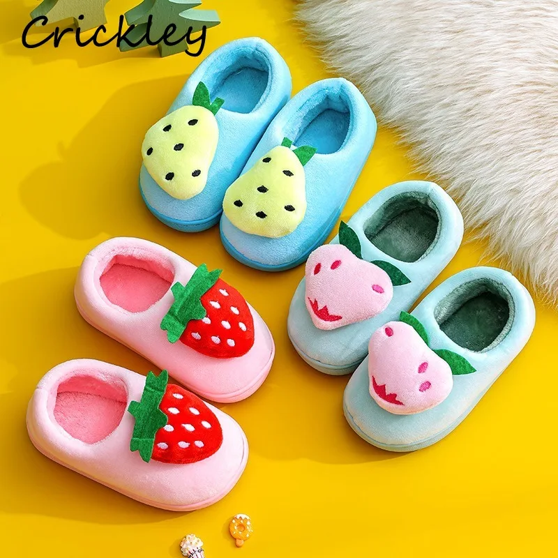 Winter Fruit 3D Toddler Boys Girls Slippers Warm Short Plush Indoor Shoes For Children Floor Soft Sole Non Slip Kids' Slippers
Winter Fruit 3D Toddler Boys Girls Slippers Warm Short Plush Indoor Shoes For Children Floor Soft Sole Non Slip Kids' Slippers