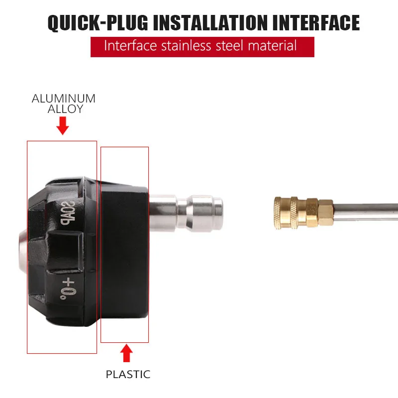 Pressure Washer 6 in 1 Spray Nozzle Adjustable 1/4 Inch Quick Connect 4000 PSI
Pressure Washer 6 in 1 Spray Nozzle Adjustable 1/4 Inch Quick Connect 4000 PSI