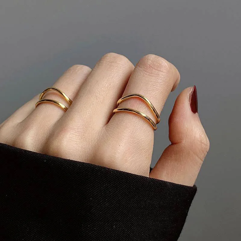 Simple Cute Small Double-layer Gold Line Rings For Women Korean Japanese Style Fashion Jewelry Gift
Simple Cute Small Double-layer Gold Line Rings For Women Korean Japanese Style Fashion Jewelry Gift