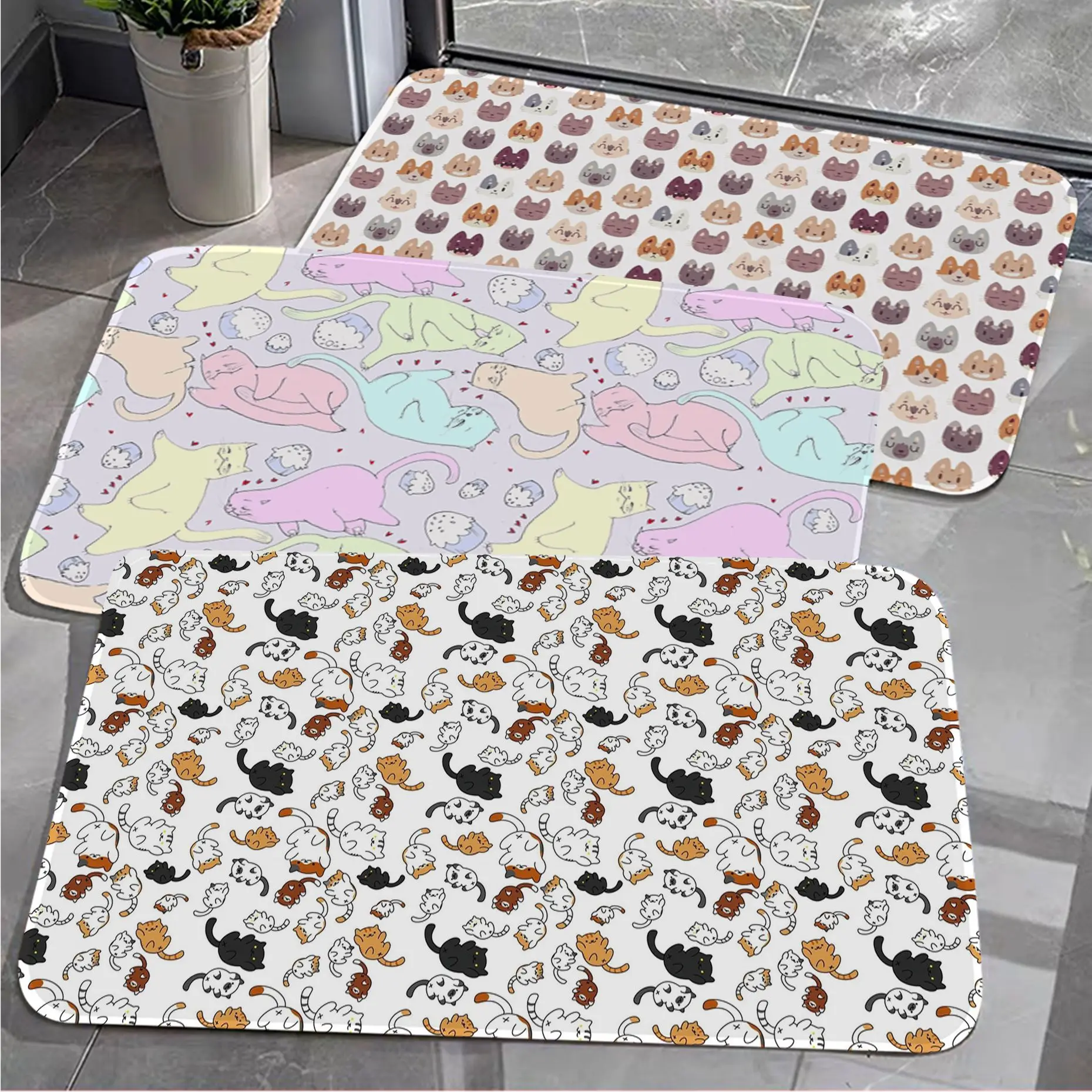 Cartoon Cat Printed Entrance Door Mat Cheaper Anti-slip Modern Living Room Balcony Printed Toilet Rug
Cartoon Cat Printed Entrance Door Mat Cheaper Anti-slip Modern Living Room Balcony Printed Toilet Rug
