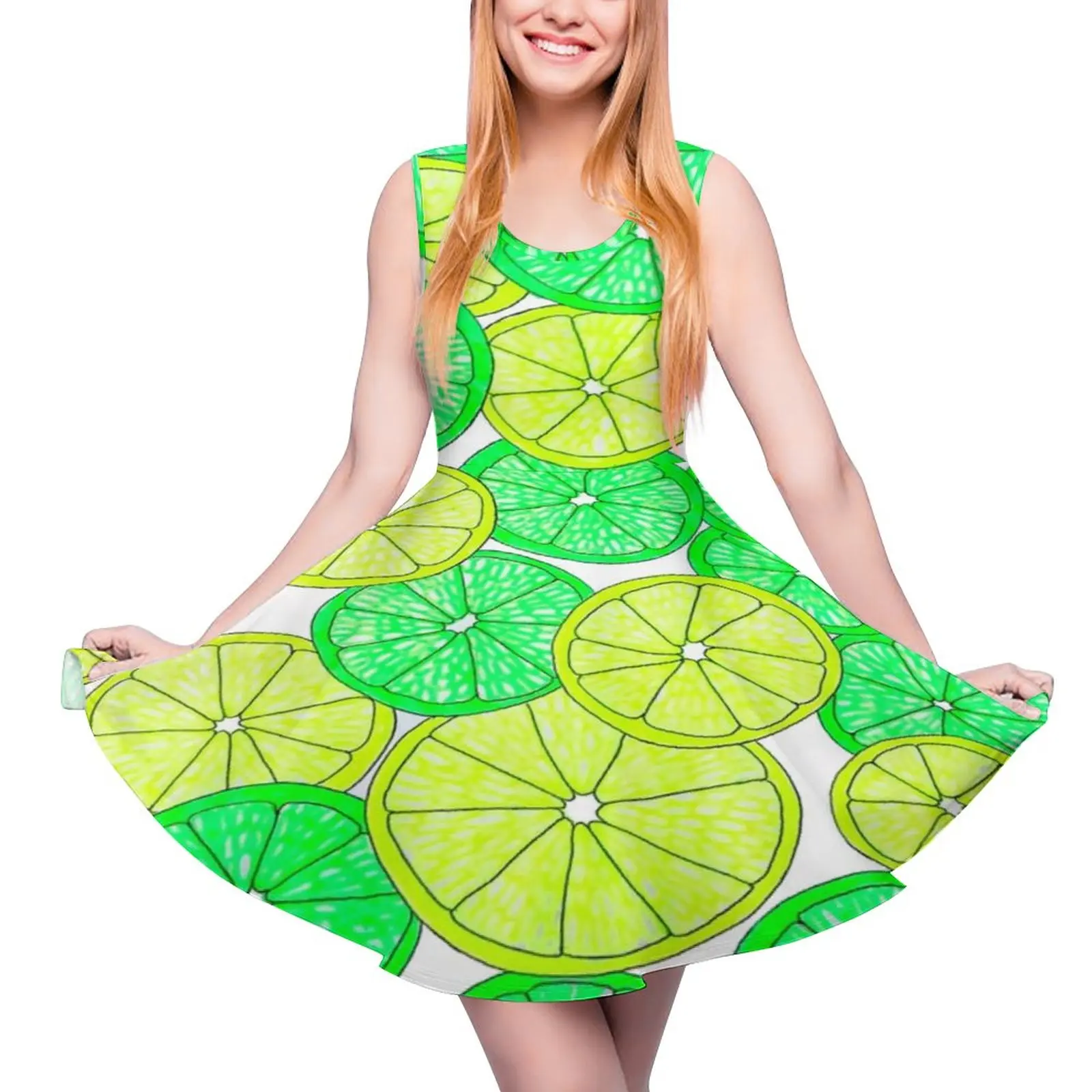Lemon And Lime Dress Sleeveless Bright Citrus Fruit Street Wear Dresses Summer Female Big Size Beach Pattern Skate Dress
Lemon And Lime Dress Sleeveless Bright Citrus Fruit Street Wear Dresses Summer Female Big Size Beach Pattern Skate Dress