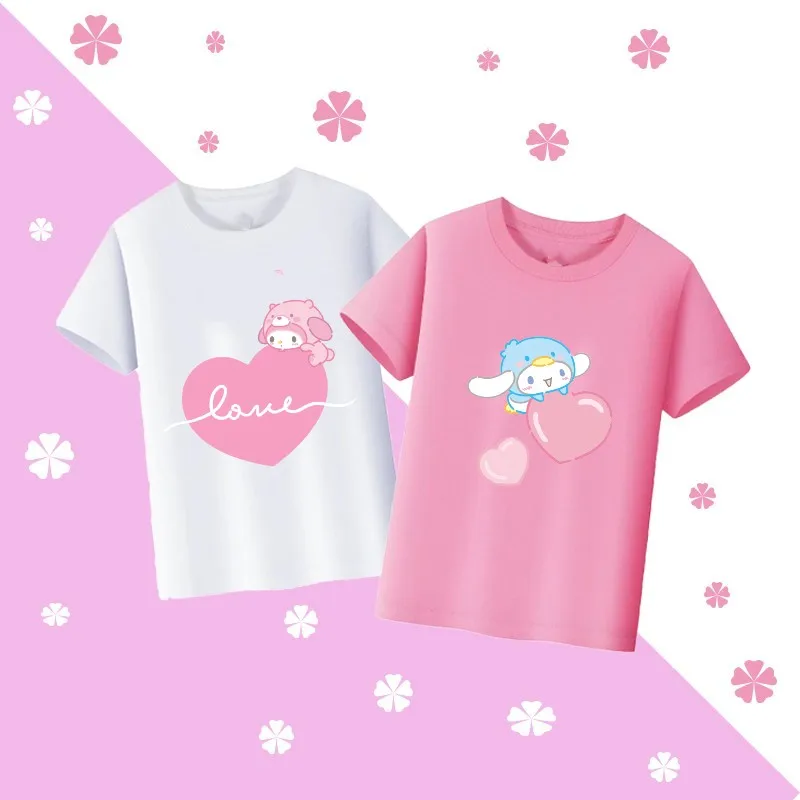 Футболка Sanrio из чистого хлопка с коротким рукавом для детей и родителей, аниме Cinnamoroll My Melody, летняя цветная, одежда для пар, подарок на день рождения
Футболка Sanrio из чистого хлопка с коротким рукавом для детей и родителей, аниме Cinnamoroll My Melody, летняя цветная, одежда для пар, подарок на день рождения