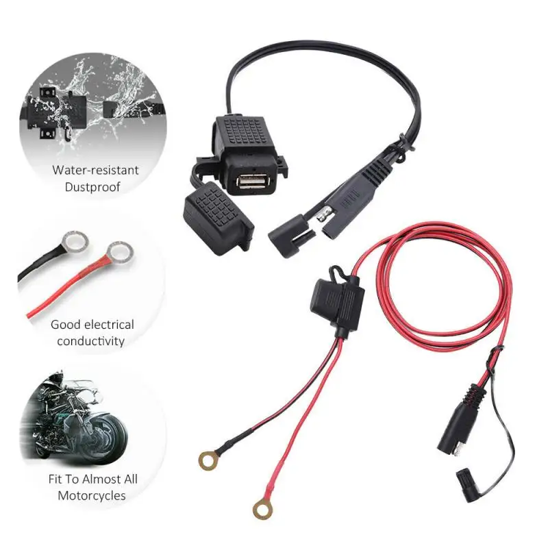 DIY SAE to USB Cable Adapter Waterproof USB Charger Quick 5V 2.1A Port with Inline Fuse for Motorcycle Cellphone Tablet GPS
DIY SAE to USB Cable Adapter Waterproof USB Charger Quick 5V 2.1A Port with Inline Fuse for Motorcycle Cellphone Tablet GPS