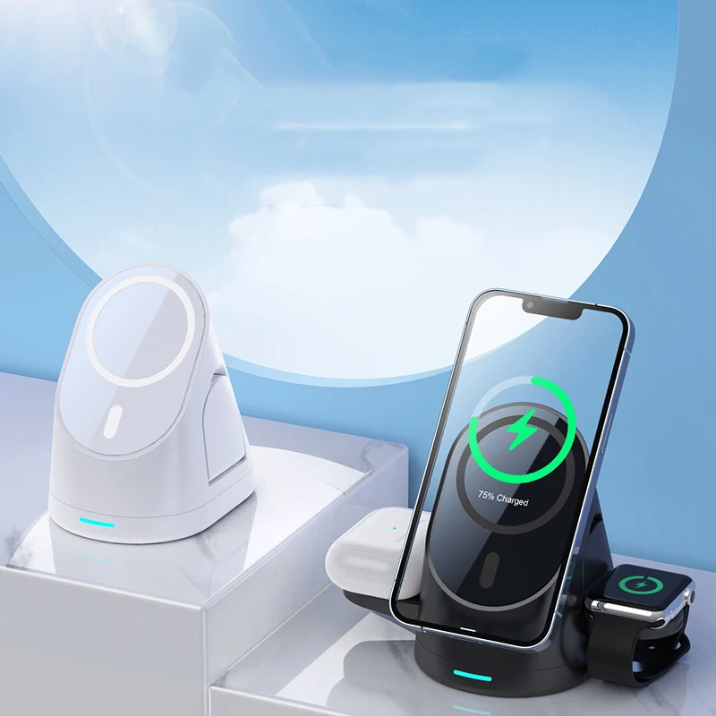 Magnetic Wireless Charger for iPhone Magsafe Fodable 3 in 1 Charging Station Travel Charging Pad Dock for Apple Watch Airpod
Magnetic Wireless Charger for iPhone Magsafe Fodable 3 in 1 Charging Station Travel Charging Pad Dock for Apple Watch Airpod