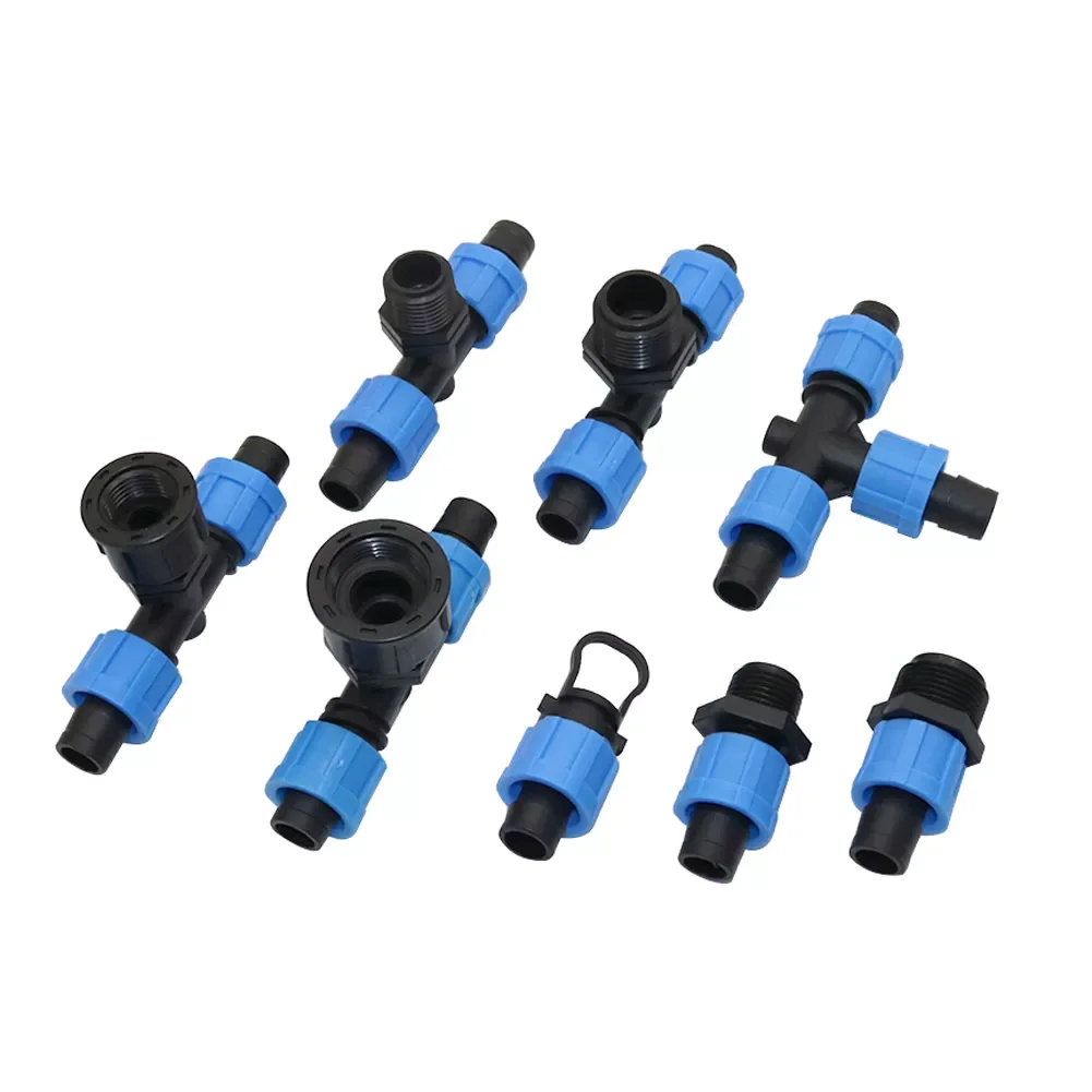 30 Pcs Garden Water Locked Connectors 16mm Drip Tape Straight Tee Connectors End plug 1/2" 3/4" Thread DN17 Pipe Hose
30 Pcs Garden Water Locked Connectors 16mm Drip Tape Straight Tee Connectors End plug 1/2" 3/4" Thread DN17 Pipe Hose
